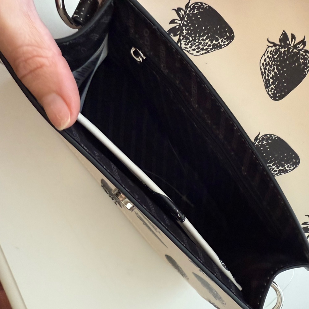 Aldo Strawberry Print Crossbody Purse | Mini Top Handle Novelty Handbag NWT - Picture 7 of 9